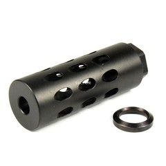 BLACK Aluminum Muzzle Brake Compensator 1/2×28 Thread for .223/.22lr + Washer