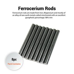 Pack of 8 Ferrocerium 5/16″ Flint Fire Starter Survival Camping Rods