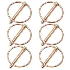 6 Pcs 1/4 Inch Lynch Pin with Ring, Heavy Duty round Linch Pins Assortment for F