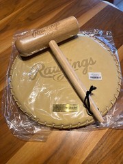 Rawlings Baseball Glove Pounding Pad Leather Matt EAC8F09 & Hammer EAOL13S02 Set