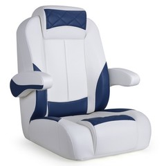 NORTHCAPTAIN Reclining Pontoon Captain’s Chair Bucket Seat,White/Navy Blue