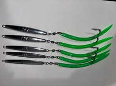 5Pcs Diamond Jigs A07 1oz Green with 5/0 Hook