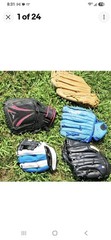 MIXED LOT OF GLOVES. Rawlings H150R 11.5″ Leather 5-Finger Baseball 5 GLOVES LOT
