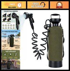 Portable 2.1 Gallon Camping Shower with 10 Mode Head – Outdoor Rinse Kit for Bea