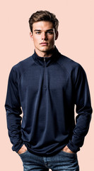 Quarter Zip Dark Navy Size large