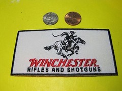 WINCHESTER FIREARMS VEST PATCH 2 X 4 IN. HOOK BACK GUN PATCH FOR CAPS ETC