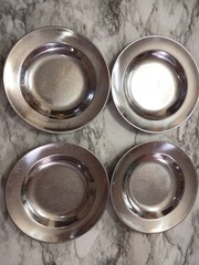 Zebra Thailand Stainless Steel Camping Plates Set of 4, 22cm(8″) Round Durable