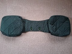 Green Quilted Padded Insulated Zipper Closure Horse Riding Rear Saddle Bags