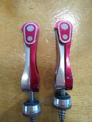 Crank Brothers Flip Lock Split Quick Release Skewer Set, 135mm 100mm, QR Red Sil