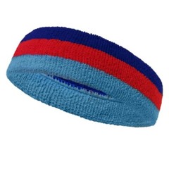 Couver Triple Color Striped Sports Basketball Sweatband Headband, One Piece