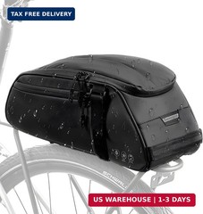 WOTOW Waterproof Rear Bike Rack Bag, Reflective Bike Storage Saddle Bag for Bicy