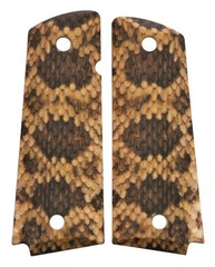 Rattlesnake Rattler Snake Skin Custom Full Size Government Commander 1911 Grips