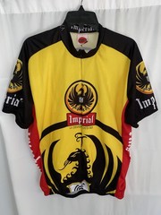 Imperial Cerveza Costa Rica Beer Cycling Jersey Men’s XL Yellow Zip Up
