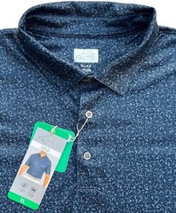 Greg Norman Men’s Golf Polo Moisture Wicking Shirt Navy Blue Size X-Large