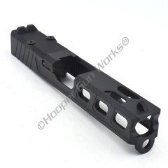 Completed Elite RMR slide for Glock 23, G23 – Black with Sights
