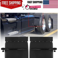 24″ x 24″ Pair of Black Poly Quarter Fenders Fit for Semi Truck, Heavy Duty B…