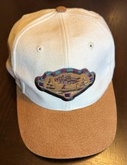 VTG Ahead New Mexico Golf Hat White Adjustable Suede Brim Embroidered Logo EUC