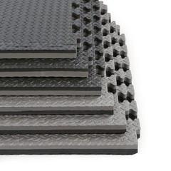 Xspec 1″ Extra Thick Reversible EVA Foam Gym Mats 12 pcs 48 Sq Ft, Black & Grey