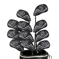 Magnetic Golf Iron Wedge Head Covers 11 Pack Embroidered Club Label on Both Side
