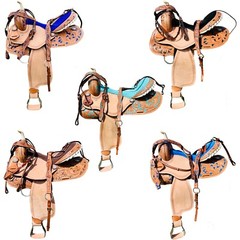 Western Horse Barrel Signature Leather Horse Saddle 14 to 18 With Free Tack set
