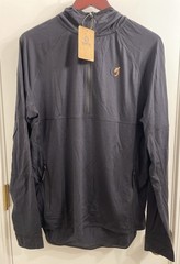 CODE OF SILENCE 1/2 ZIP HOODIE SAMPLE BLACK MERINO BLEND LARGE