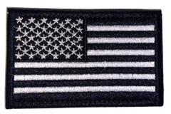 American Flag USA Patch Black White Hook & Loop Tactical Military Shoot Hunt
