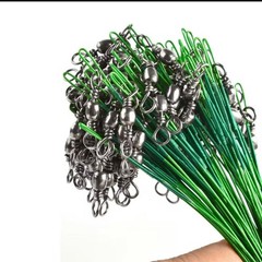 5x Steel Wire Fishing Leaders Pike Trace 10/15/20/25cm Swivel Snap Predator Lure