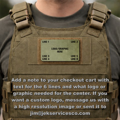 Custom Plate Carrier Name Tag 4″ x 2.25″ Hook & Loop 6 Line Text & Logo Patch