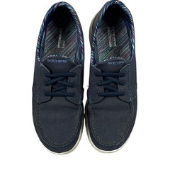 Skechers Yoga Mat Flex Comfort Slip On Shoes Womens Size 10 Navy Blue