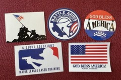 Lot 5 Sticker Decal Firearm RIFLE Shot Show Patriotic Theme Battle Arms Etc Mix