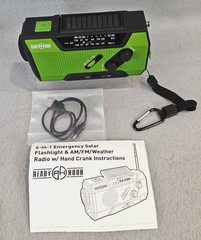 Ready Hour 4-In-1 Flashlight AM/FM/WB Radio, Charge Cord, Hand Crank