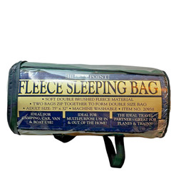 Hi Point Fleece Sleeping Bag 75″x 32″ Green Machine Washable Polyester