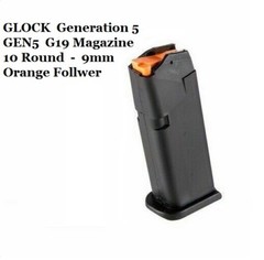 Glock Factory Magazine OEM for G19 Gen 5 GEN5 Orange Follower – 10 round NEW