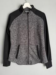 FootJoy Men’s M Full Zip Golf Jacket Grey Black Athletic Performance Sporty