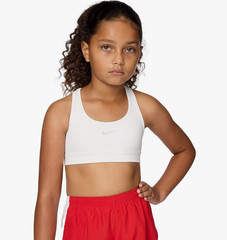 Nike Dri-Fit Swoosh Non-Padded Sports Bra GIRLS WHITE Racerback, Small NWT