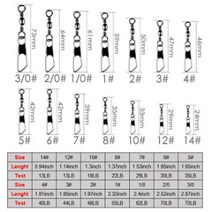 100p Fish Fishing Barrel Swivel with Interlock Snaps High Strength Safety Tackle