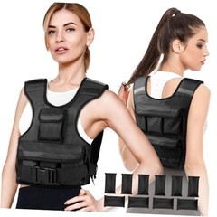 Adjustable Weighted Vest for Women, Customizables Strength 0-18 lb Black