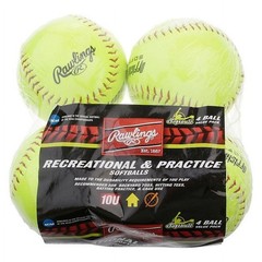 11″ Softballs Box of 4 Official League Recreational Fastpitch Practice Balls New