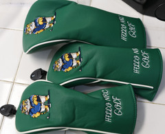 Faux Leather HELLO NRC GOLF HeadCovers set (Driver, Fairway, Hybrid)