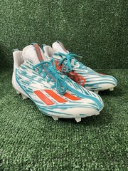 Adidas Adizero Football Cleats Miami Teal Orange White Men’s Size 12 HR1589