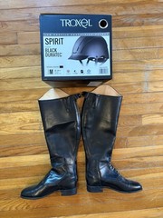 English Riding Boots Ariat Size 9.5 And Helmet New, Never Worn