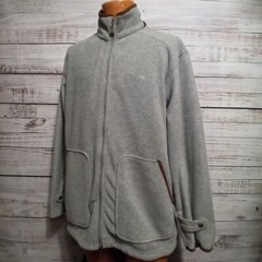 Arnold Palmer Jacket Mens M Fleece Gray Full Zip Golf Umbrella Logo Pockets