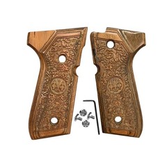 Father’s Day Beretta 92FS 92 96 M9 Custom Engraved Wood Grips Sets + Screws Gift