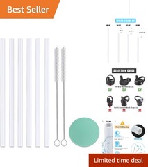 Hydro Flask Compatible Straws, 6-Pack Trimmable & Dishwasher Safe, 9.8 in Long