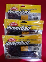 Berkley PowerBait 7″ Soft Power Worms 18X Solid Black PBBPW7-EG 3 Pack