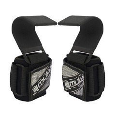 Weight Lifting Hooks(Pair) Non-Slip Rubber Coated Support Adjustable Wrist strap
