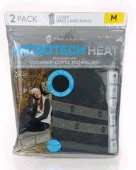 2 Pack FREE COUNTRY MEDIUM Ladies Base Layer Bottom Black Pants Microtech Heat
