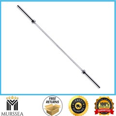 FlexWave 6ft Olympic Barbell 2 in Diameter Alloy Steel Silver Weightlifting