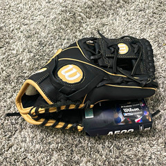 Wilson A500 11″ Left Hand Baseball Glove Leather Black/Tan Lightweight MPN