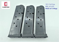 3 PACK 1911 Magazine 8 RD ELANDER 45ACP Full Size Government GI Pistol Mag